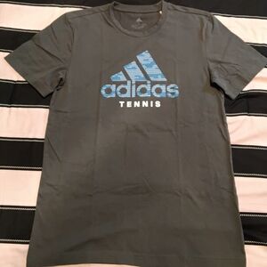 adidas Men's Gray Tennis Logo T-Shirt Size S